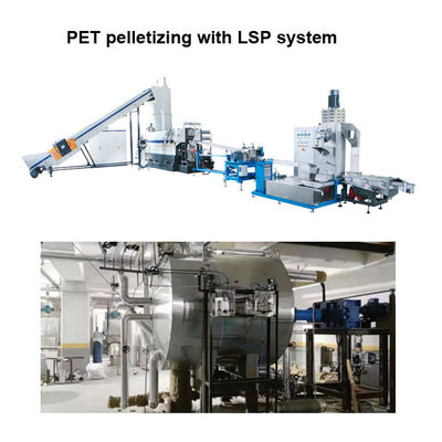 ماشین صنعتی PET فلک های Pelletizing 1000kg/Hr خط بازیافت پالتو با سیستم LSP